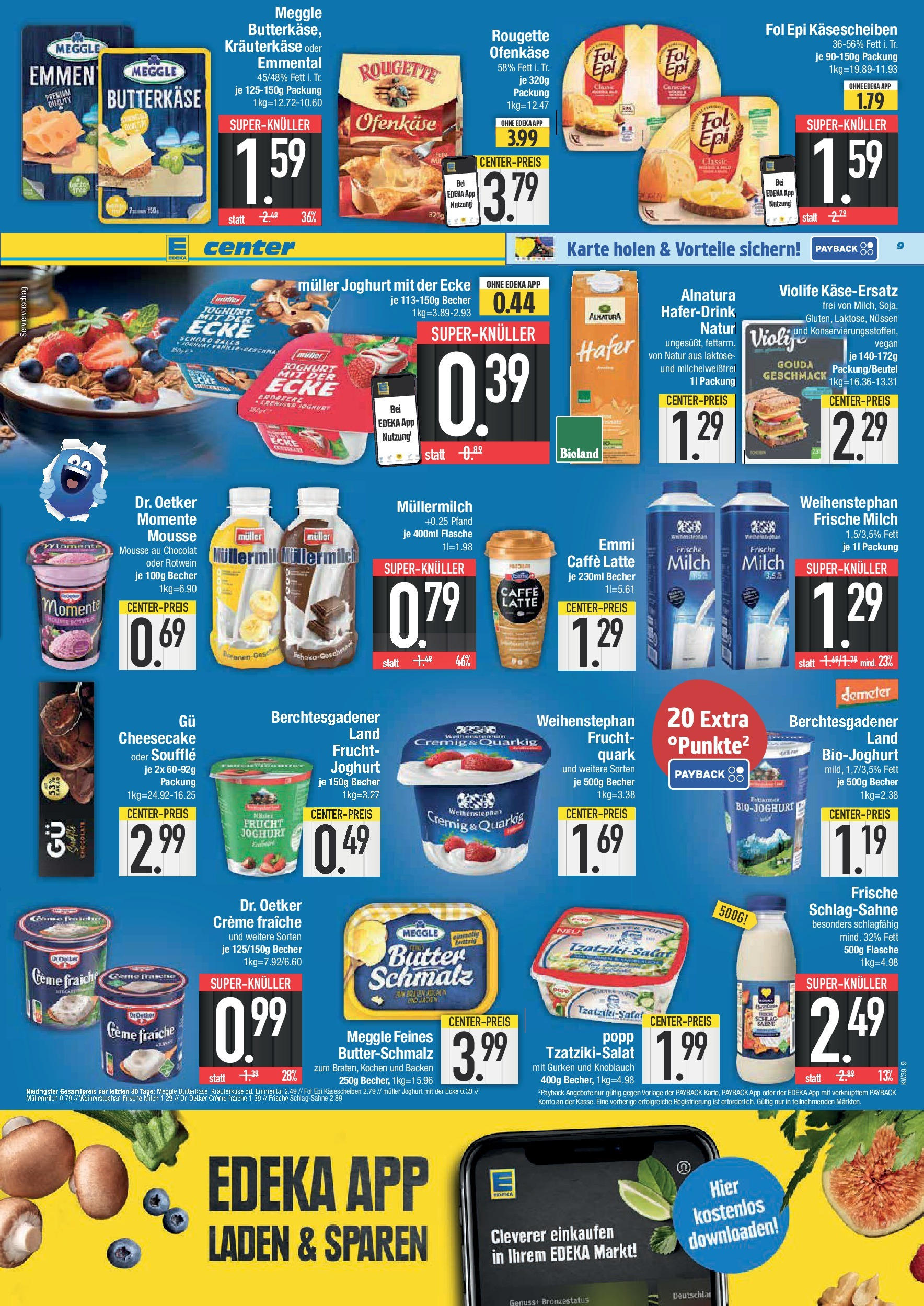 Edeka prospekt Weißenburg	 (ab 21.09.2025) » Angebote Online | Seite: 9 | Produkte: Käse, Rotwein, Knoblauch, Gurken