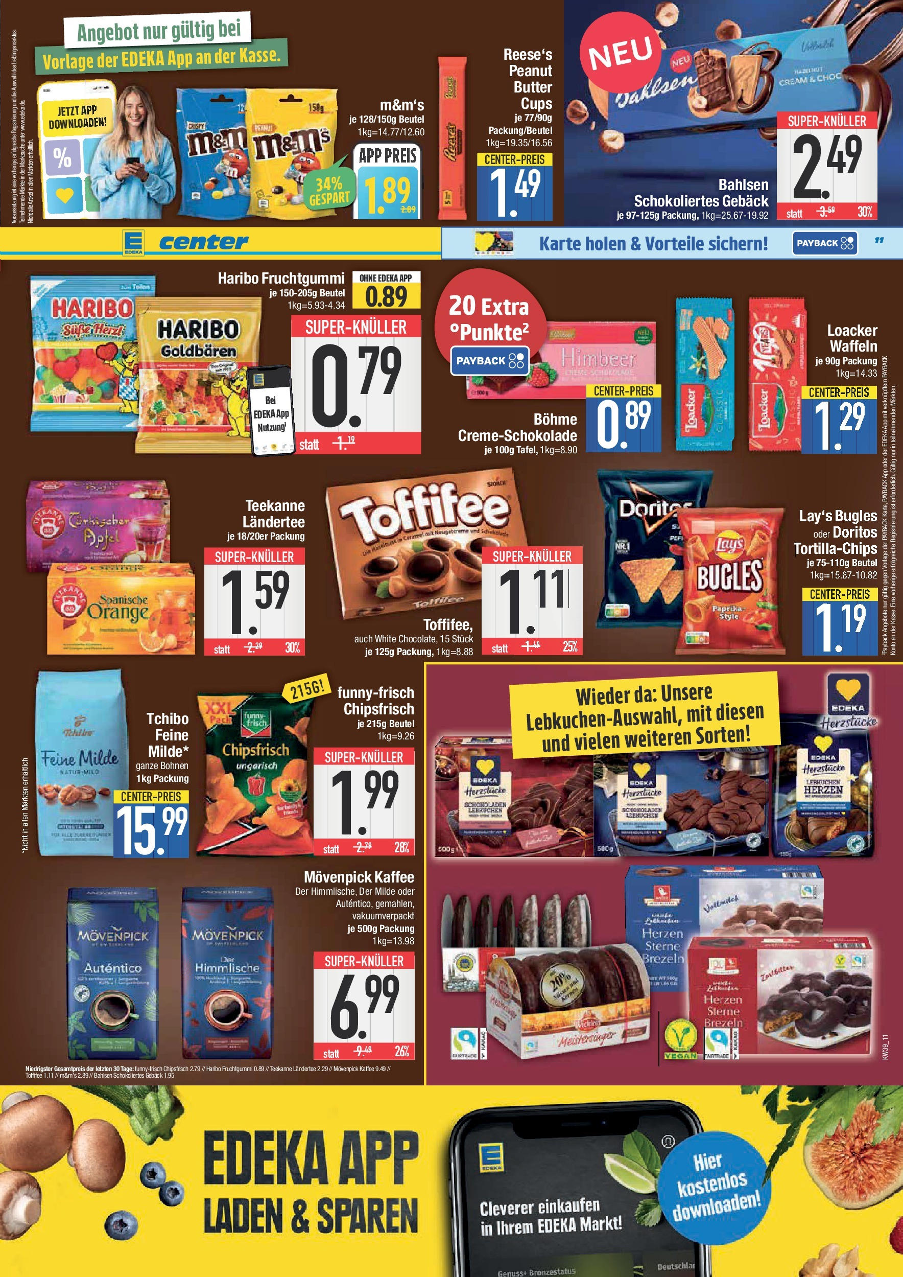 Edeka prospekt Weißenburg	 (ab 21.09.2025) » Angebote Online | Seite: 11 | Produkte: Waffeln, Movenpick kaffee, Toffifee, Chips