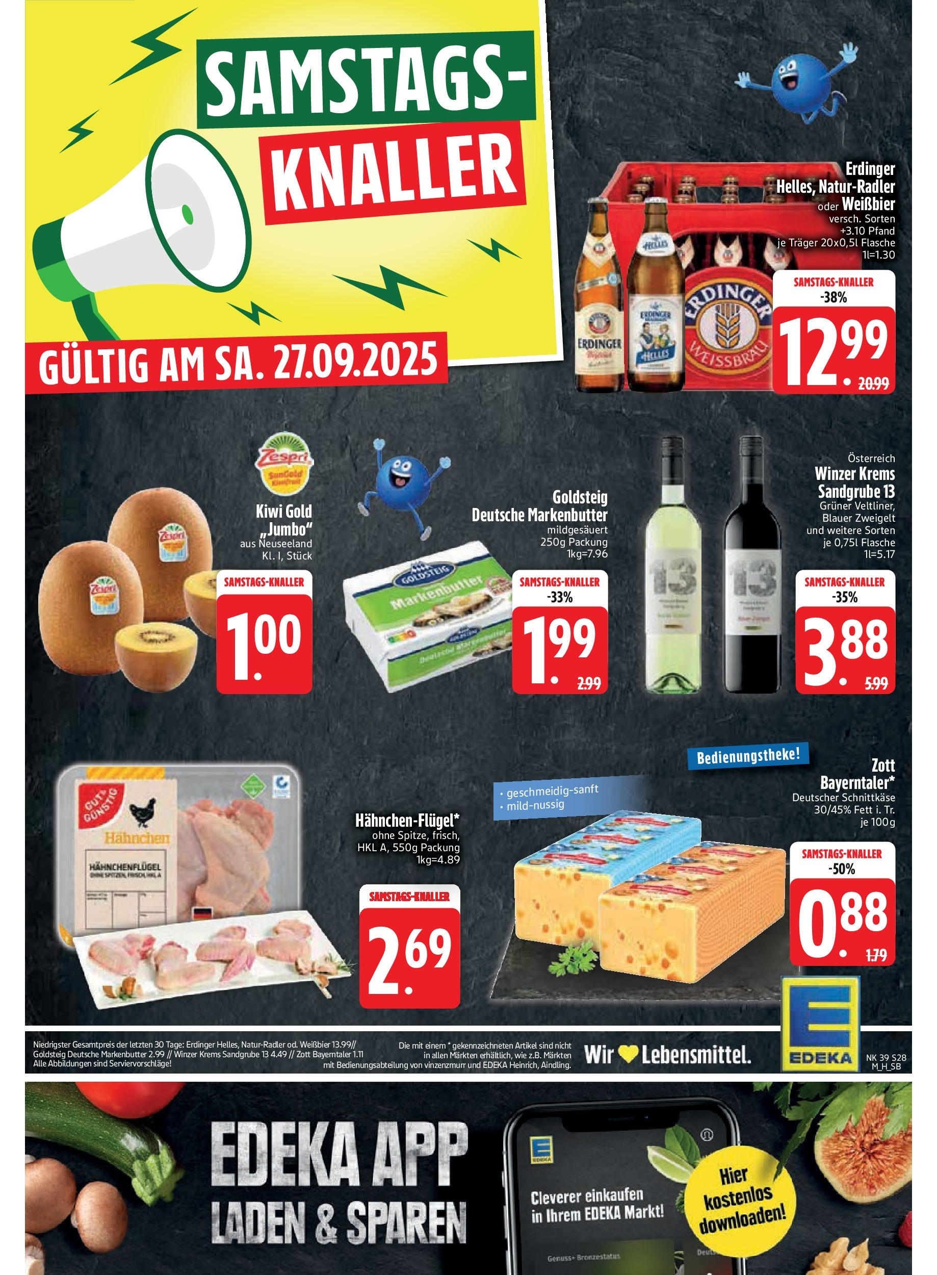 Edeka prospekt Bodenwöhr (ab 21.09.2025) » Angebote Online | Seite: 30 | Produkte: Hahnchen, Erdinger, Butter, Weißbier Edeka prospekt Bodenwöhr (ab 21.09.2025) » Angebote Online | Seite: 30 | Produkte: Hahnchen, Erdinger, Butter, Weißbier