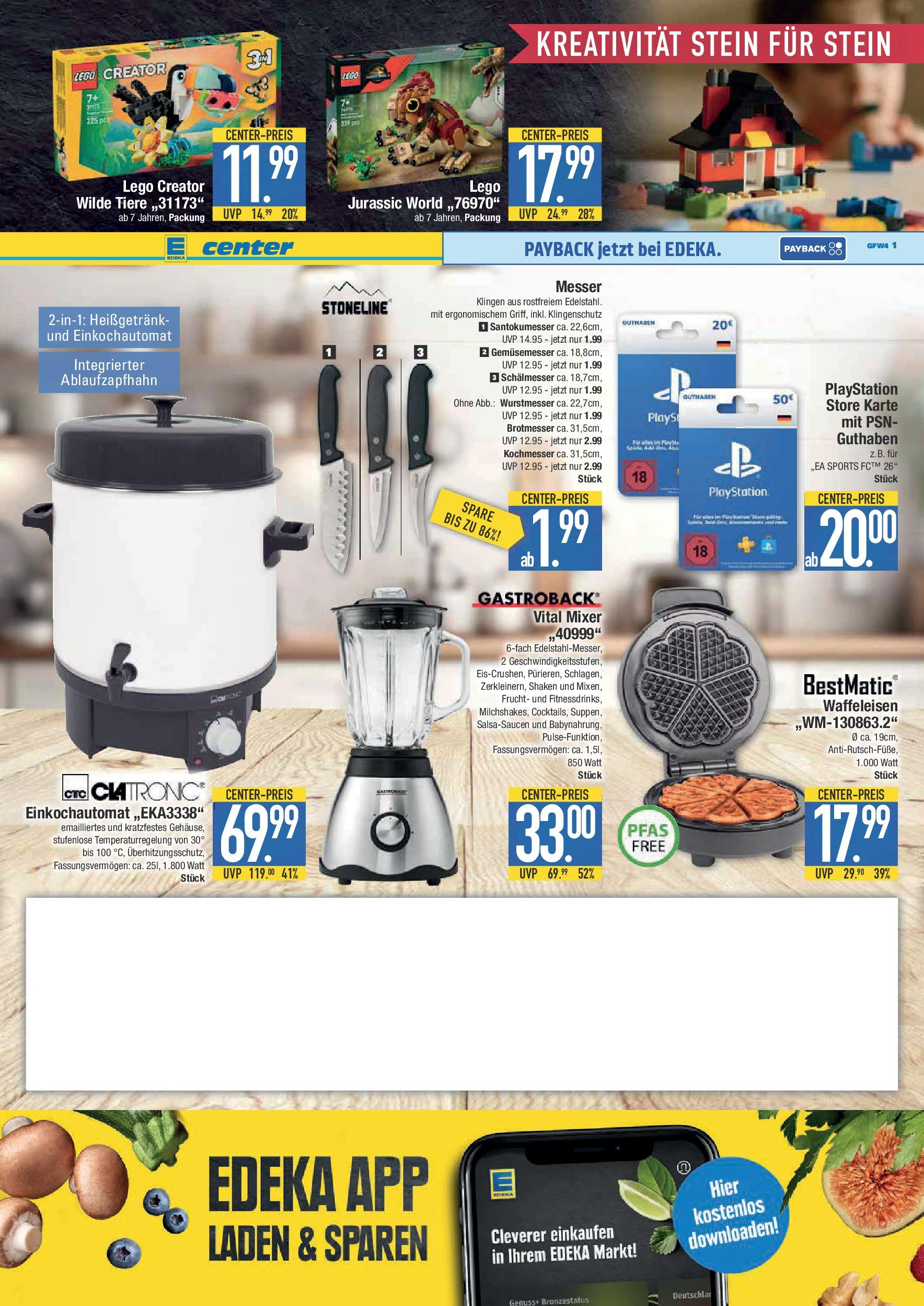 Edeka prospekt Weißenburg	 (ab 21.09.2025) » Angebote Online | Seite: 17 | Produkte: Playstation, Mixer, Waffeleisen