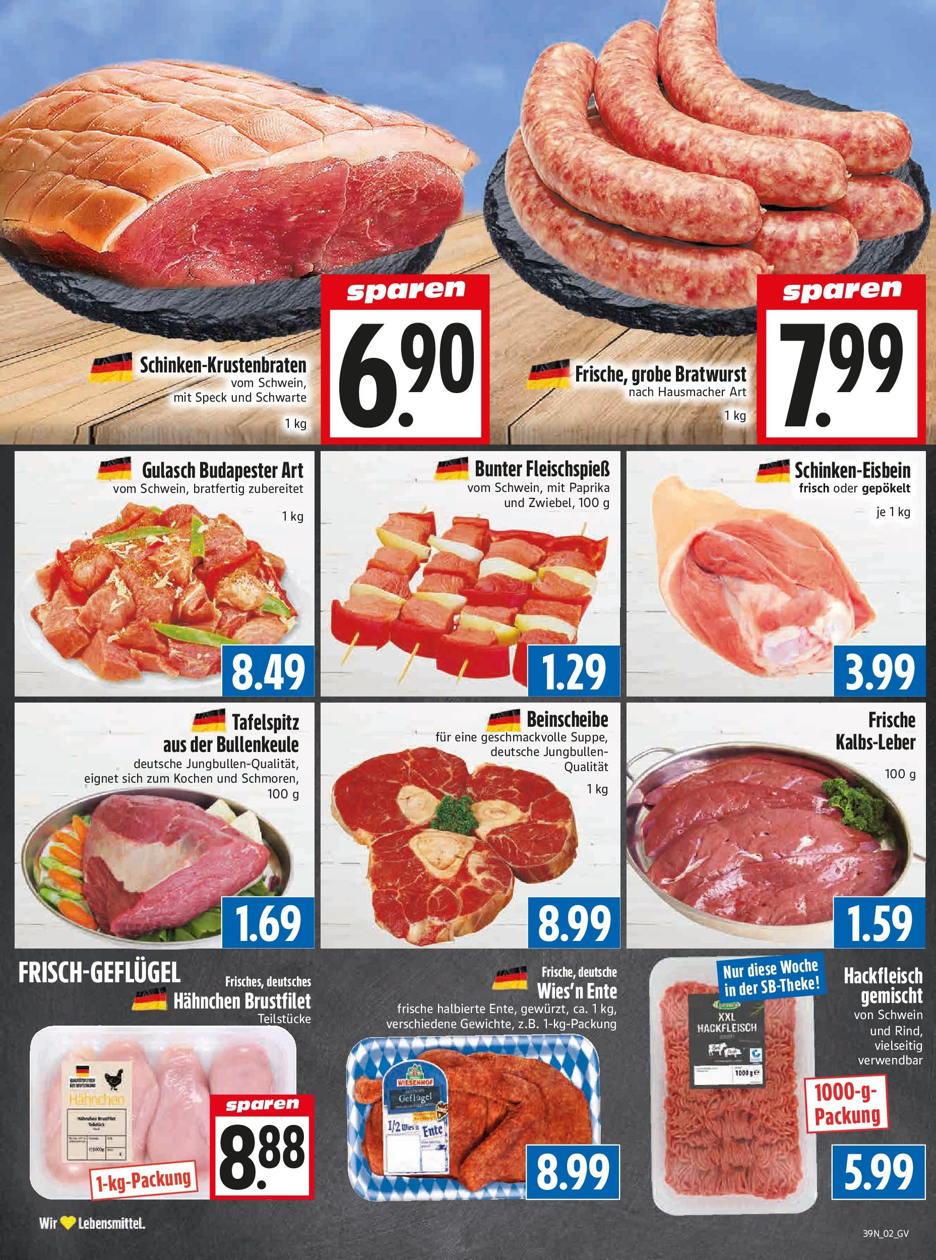 Entdecke - Edeka Hahner: Wochenangebote (ab 21.09.2025) zum Blättern | Seite: 4 | Produkte: Tafelspitz, Hahnchen, Paprika, Hackfleisch