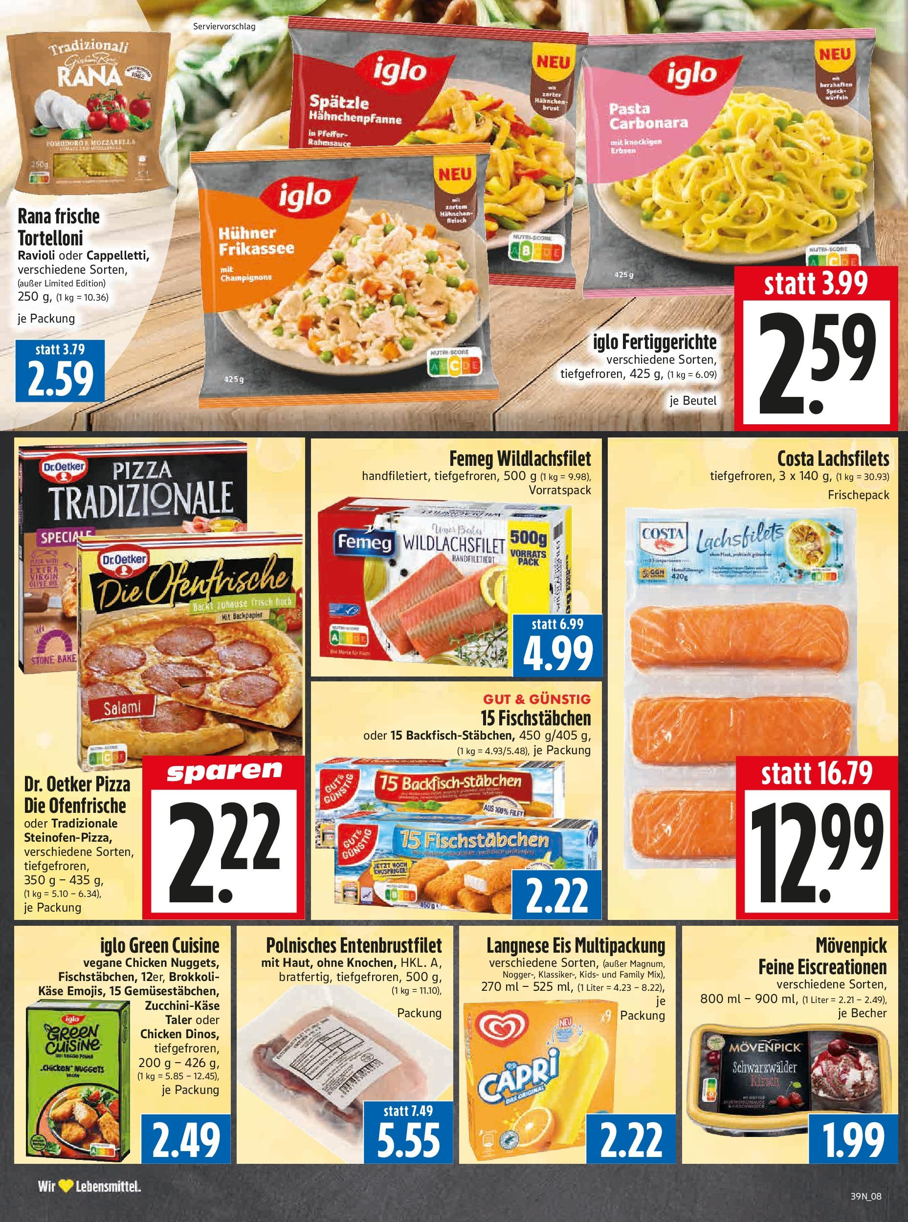 Entdecke - Edeka Hahner: Wochenangebote (ab 21.09.2025) zum Blättern | Seite: 10 | Produkte: Käse, Ofenfrische, Pizza, Eis