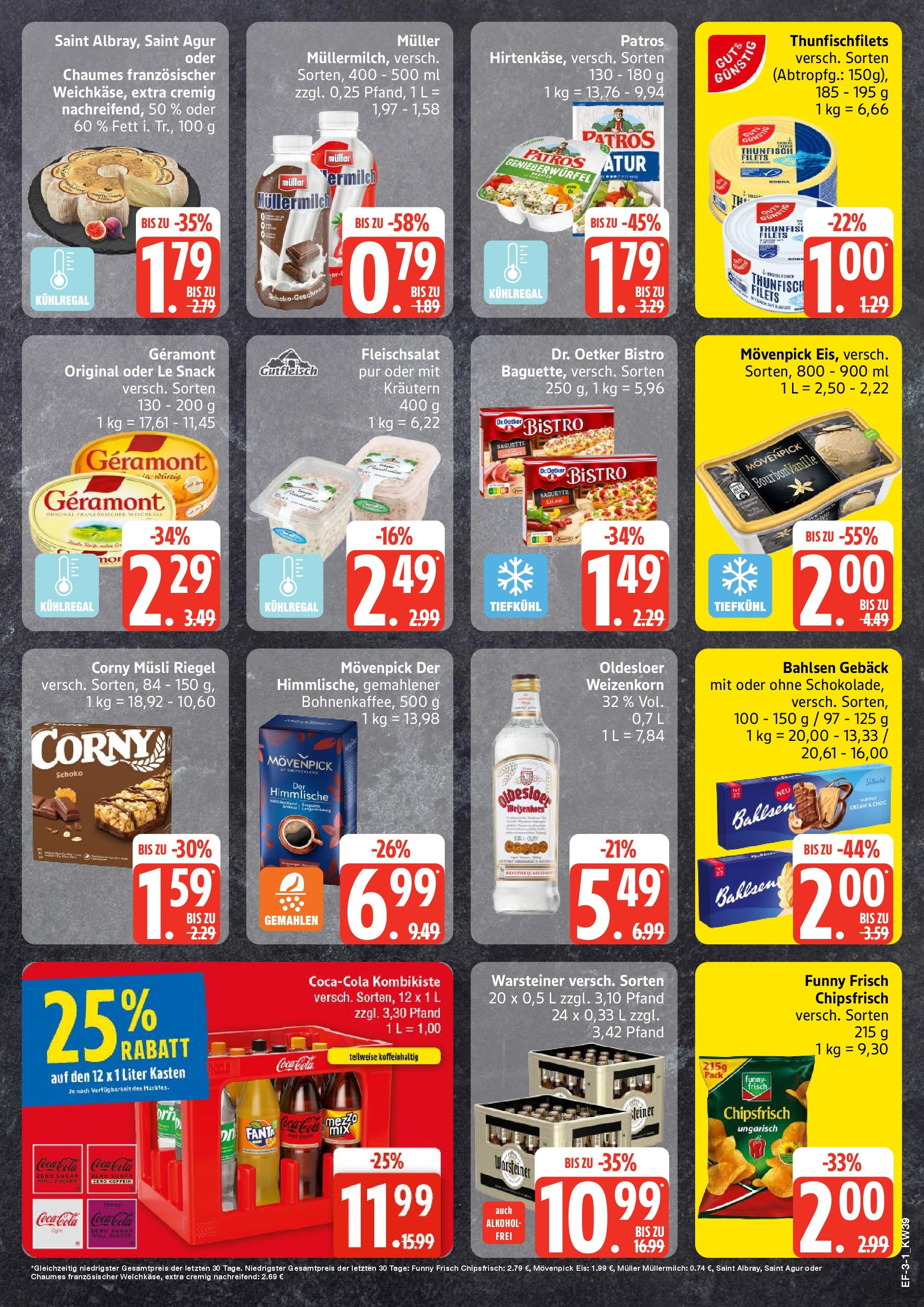 Edeka prospekt Hamburg	 (ab 21.09.2025) » Angebote Online | Seite: 3 | Produkte: Musli, Thunfisch, Chips, Muller mullermilch