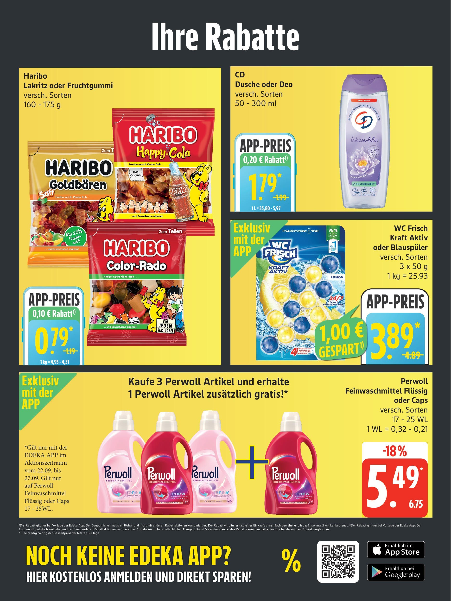 Edeka prospekt Rostock	 (ab 21.09.2025) » Angebote Online | Seite: 5 | Produkte: Haribo, Dusche, Waschmittel, Wc frisch