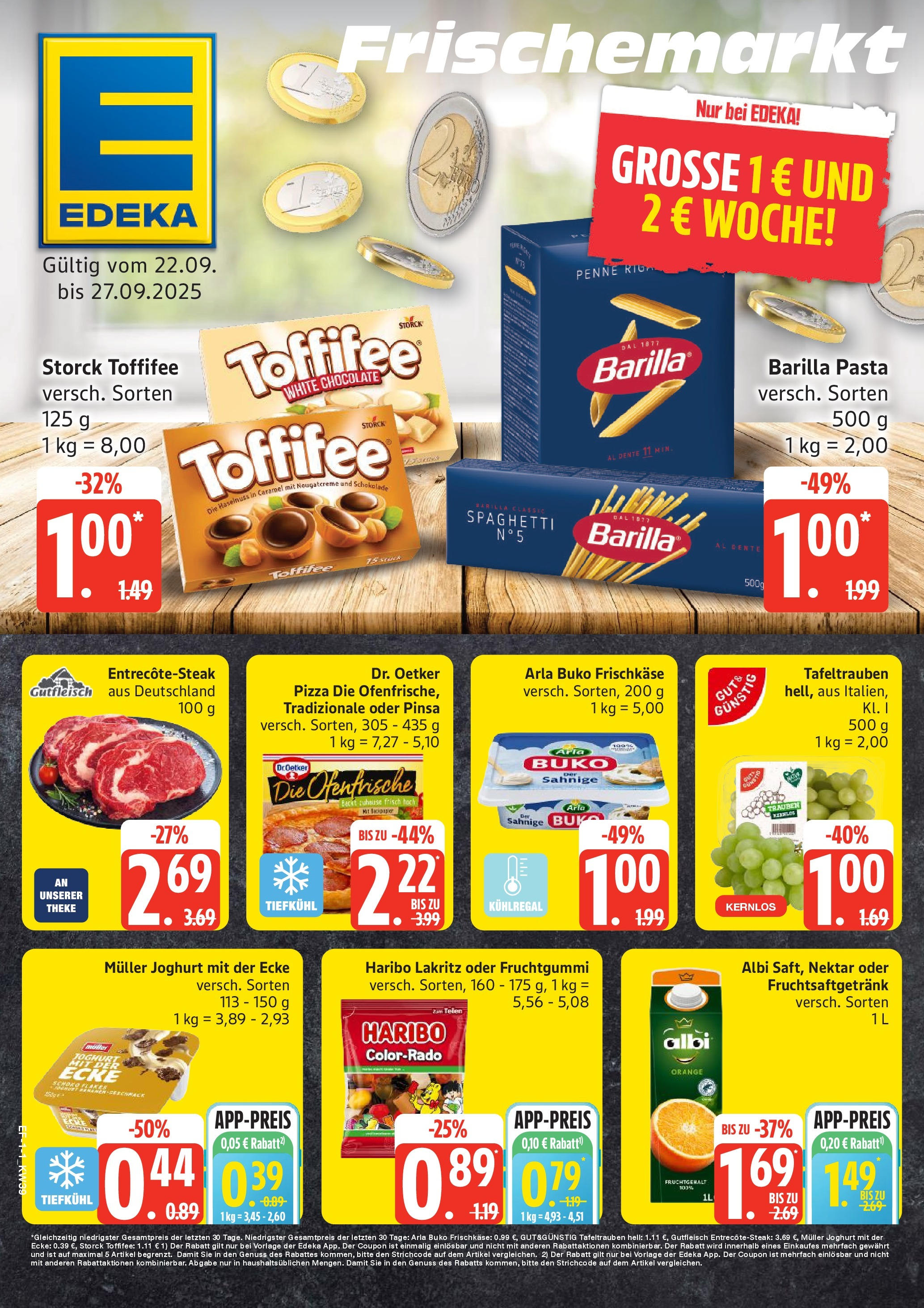 Edeka prospekt Hamburg	 (ab 21.09.2025) » Angebote Online | Seite: 1 | Produkte: Haribo, Arla buko, Pizza, Steak