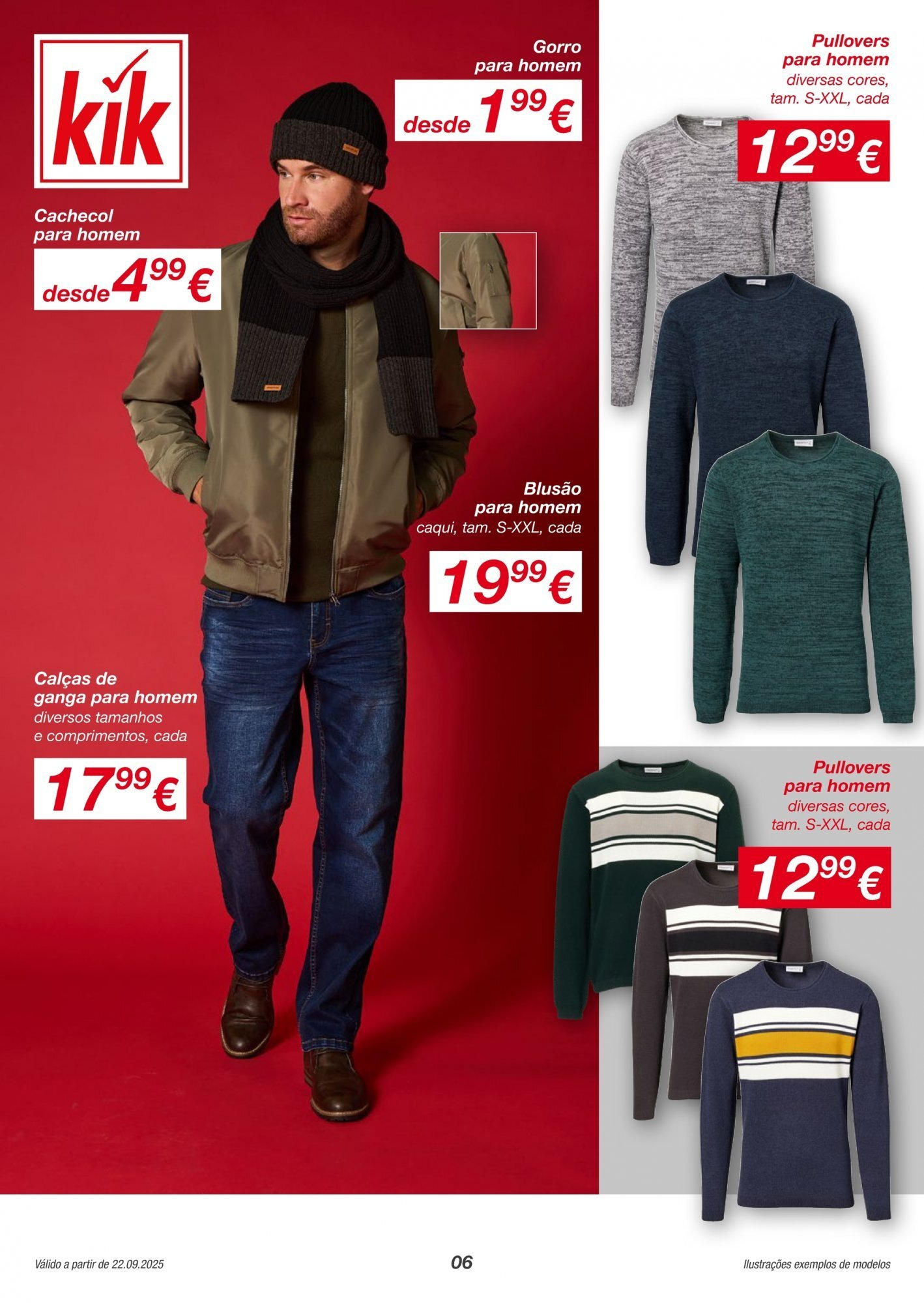KIK - Folheto de KiK até 28.09.2025 » de 21/09/2025 - 28/09/2025 | Página: 6 | Produtos: Cachecol, Calças, Gorro