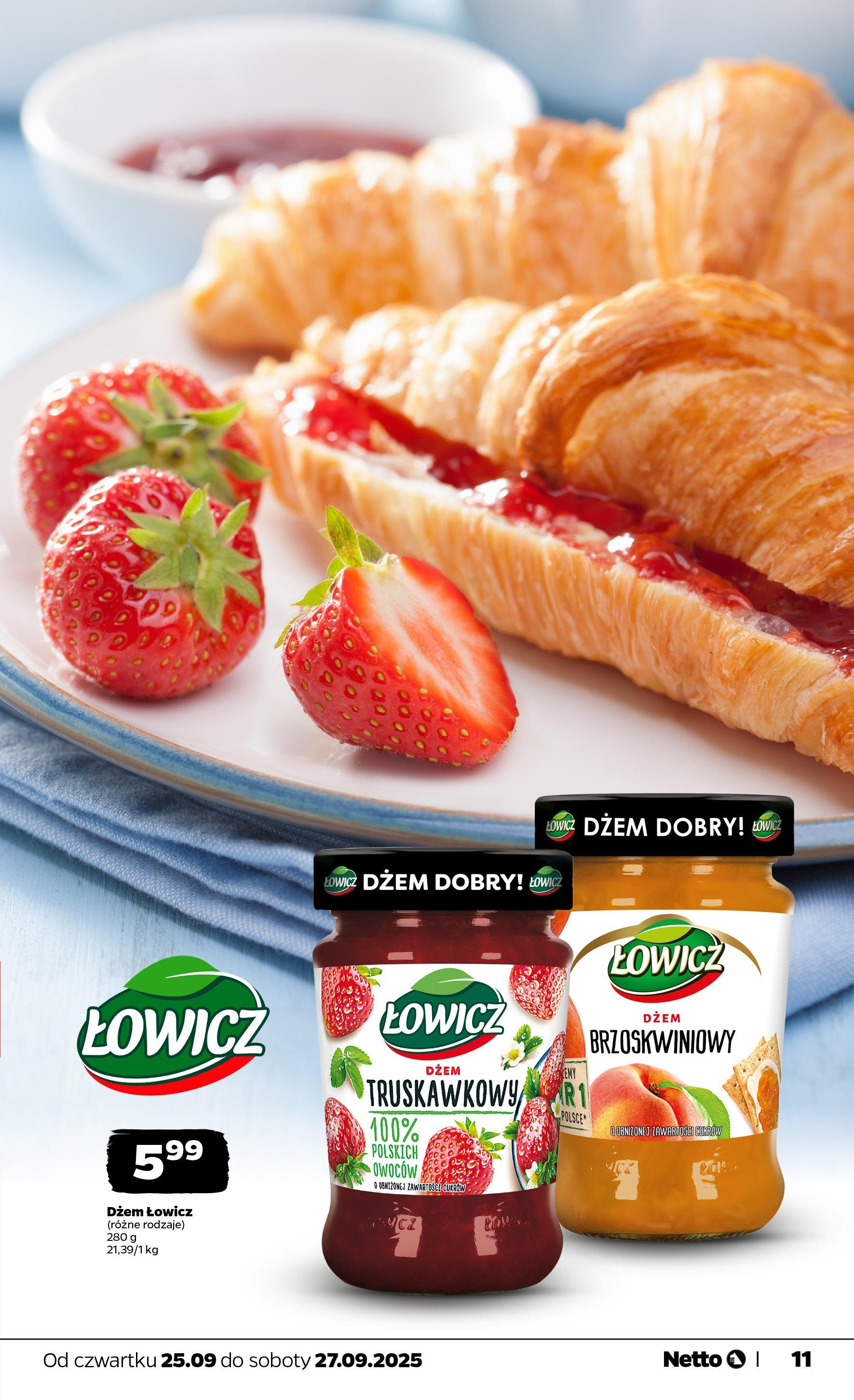Netto gazetka - Spożywcza od 25.09.2025 - Aktualne promocje | Strona: 11 | Produkty: Dżem