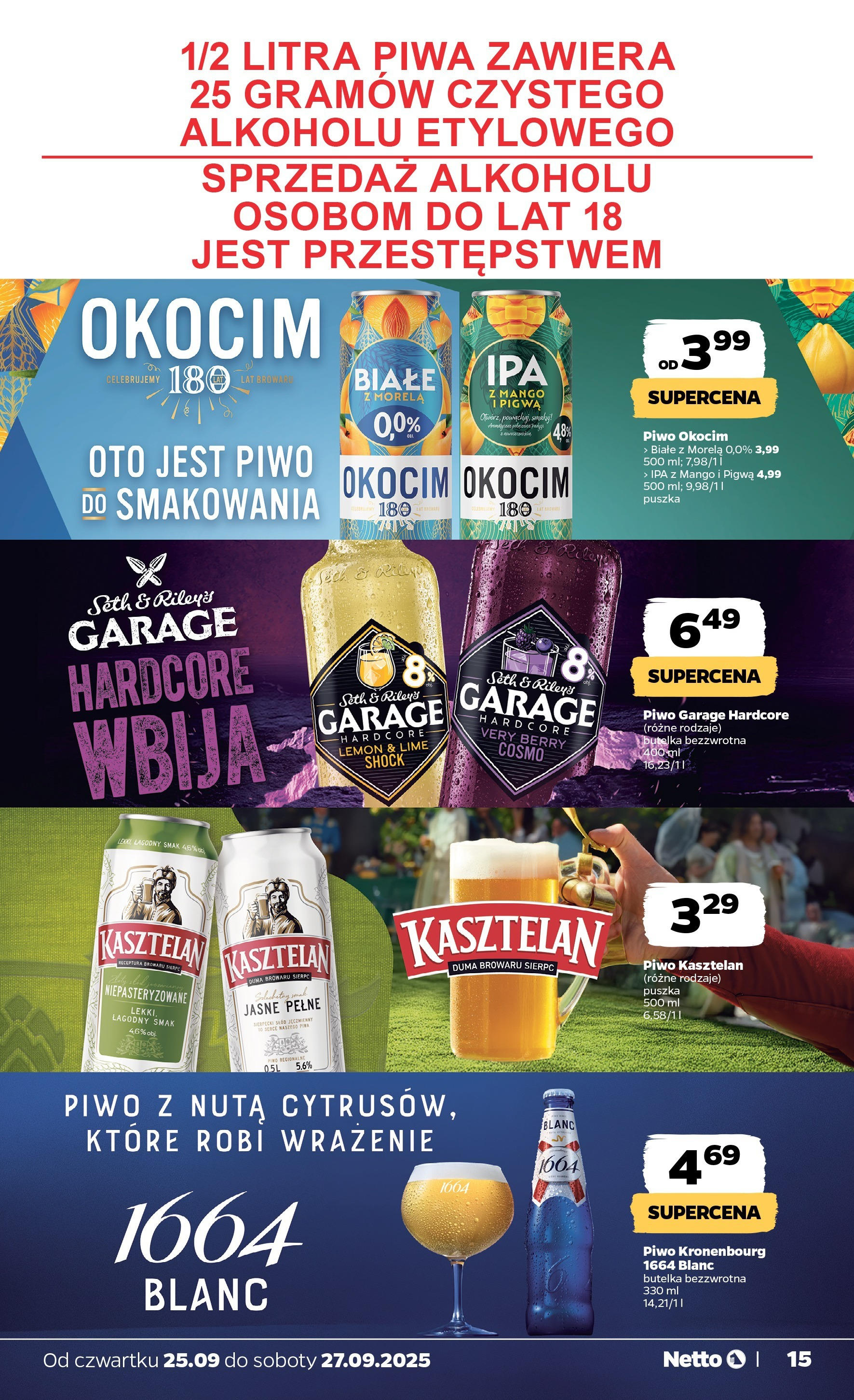 Netto gazetka - Spożywcza od 25.09.2025 - Aktualne promocje | Strona: 15 | Produkty: Mango, Pigwa, Piwo