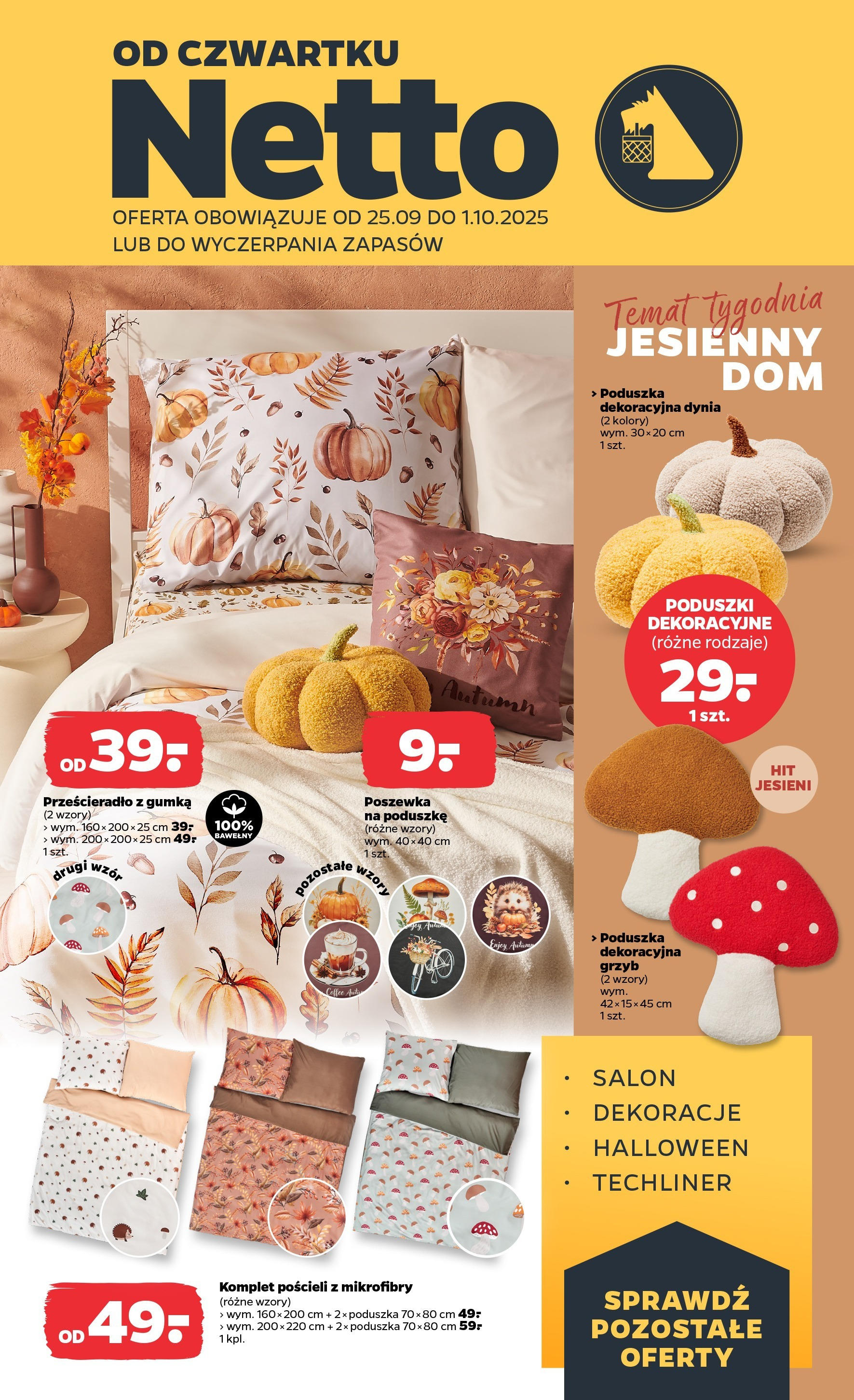 Netto gazetka - Non Food od 25.09.2025 - Aktualne promocje | Strona: 1 | Produkty: Dynia, Poduszka