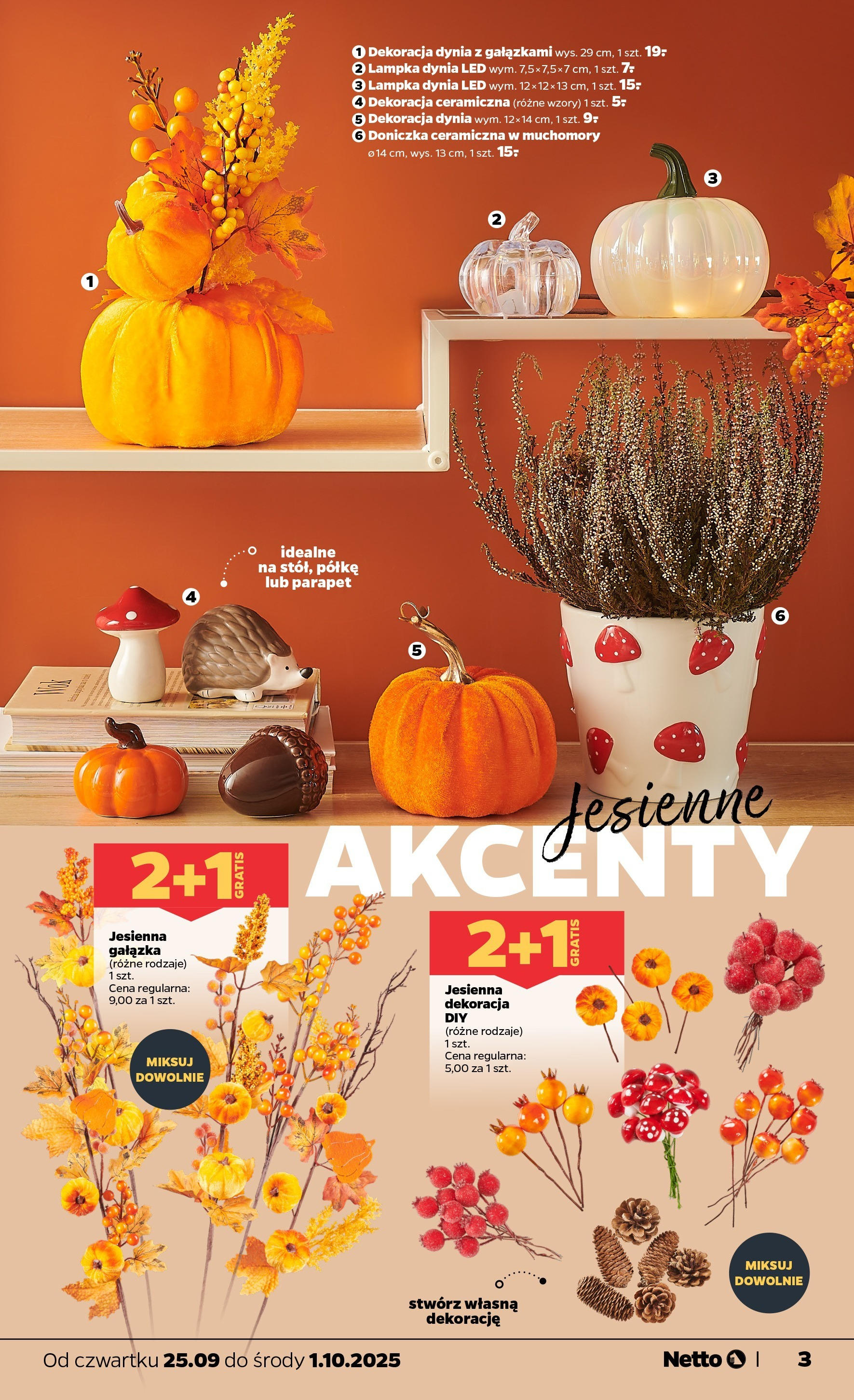 Netto gazetka - Non Food od 25.09.2025 - Aktualne promocje | Strona: 3 | Produkty: Dynia, Doniczka