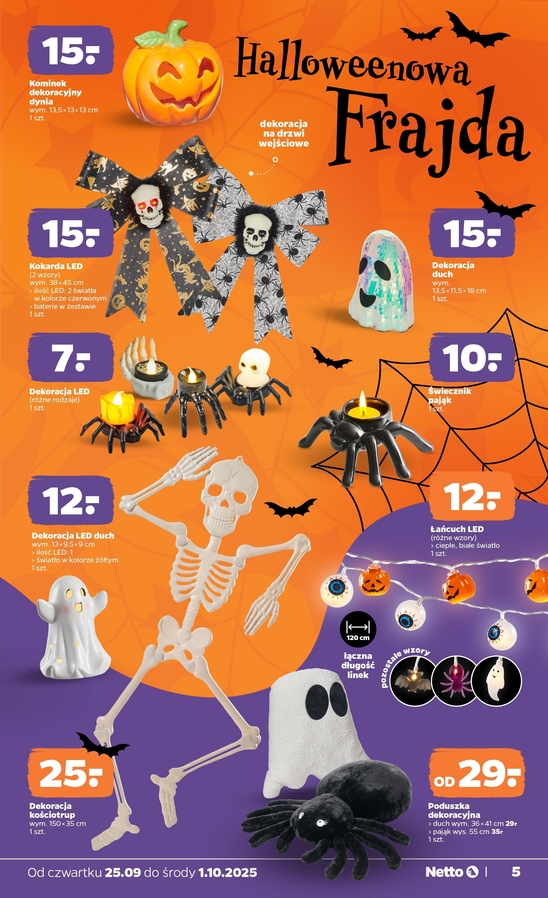 Netto gazetka - Non Food od 25.09.2025 - Aktualne promocje | Strona: 5 | Produkty: Dynia, Baterie, Poduszka