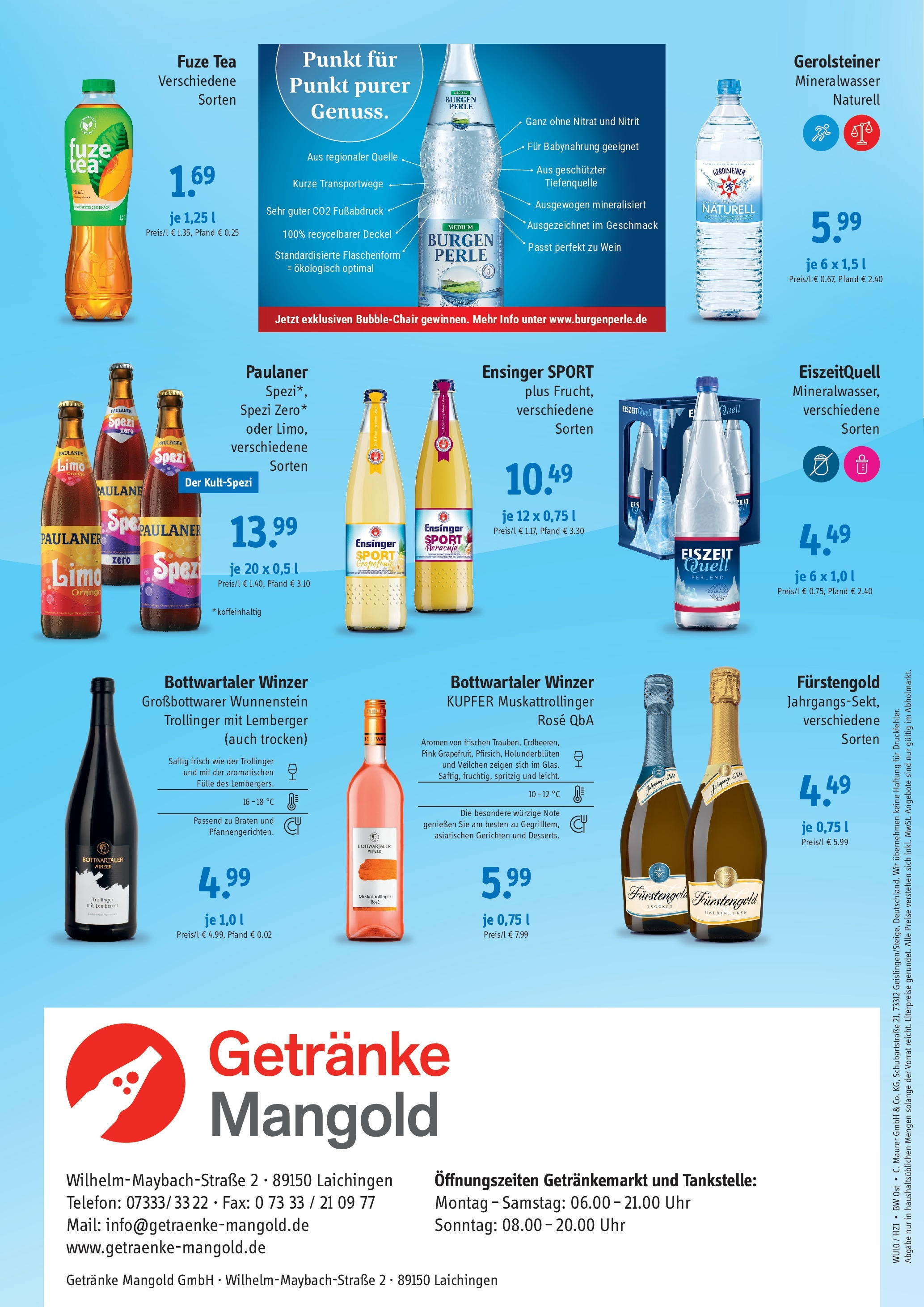 Entdecke - Getränke Mangold: Angebote (ab 28.09.2025) zum Blättern | Seite: 4 | Produkte: Fuze tea, Paulaner spezi, Mineralwasser, Grapefruit