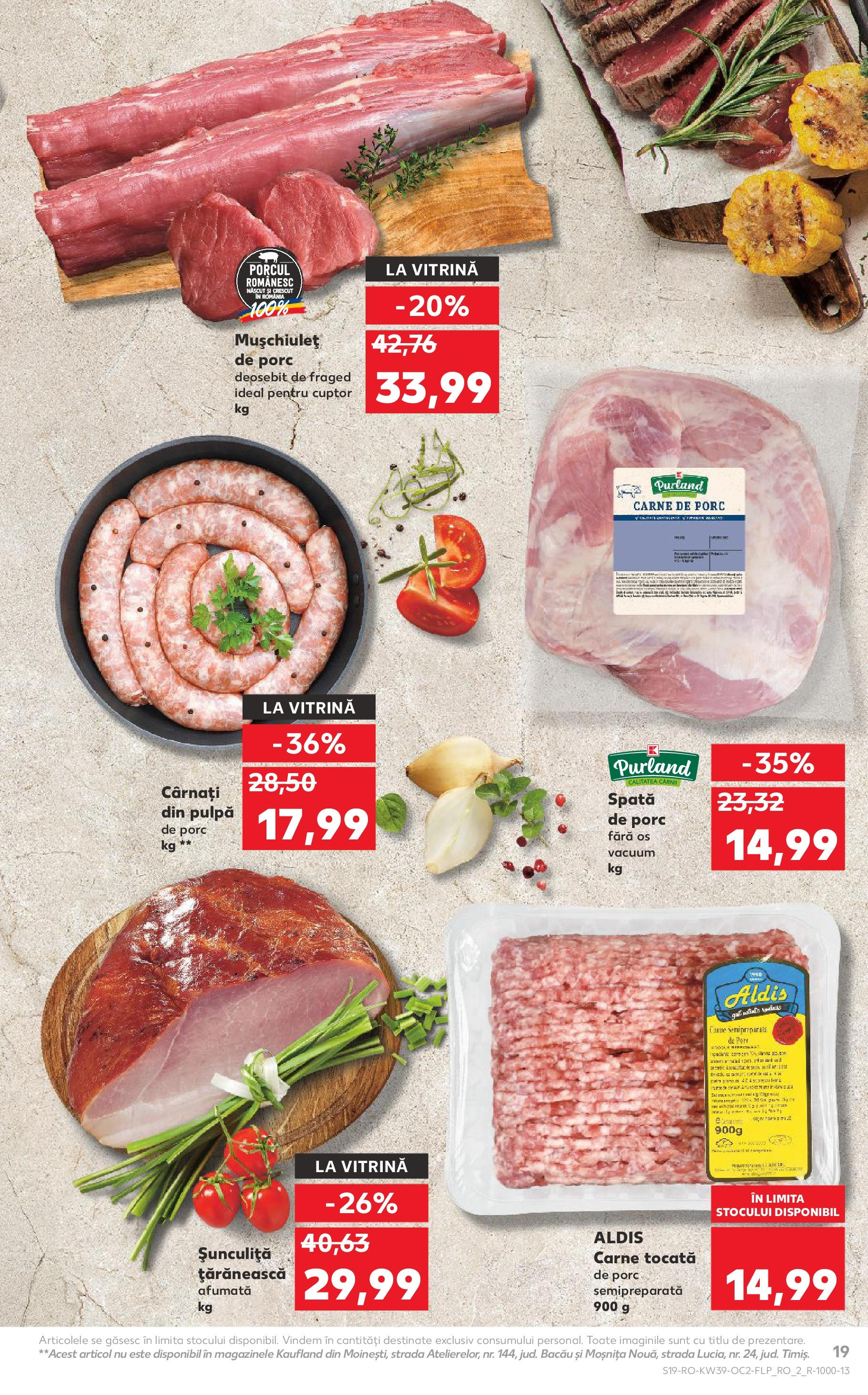 Catalog Kaufland - Bucureşti 24.09.2025 - Revista si Oferta | Pagină: 19 | Produse: Cuptor, Carne De Porc, Carne tocată, Cârnați