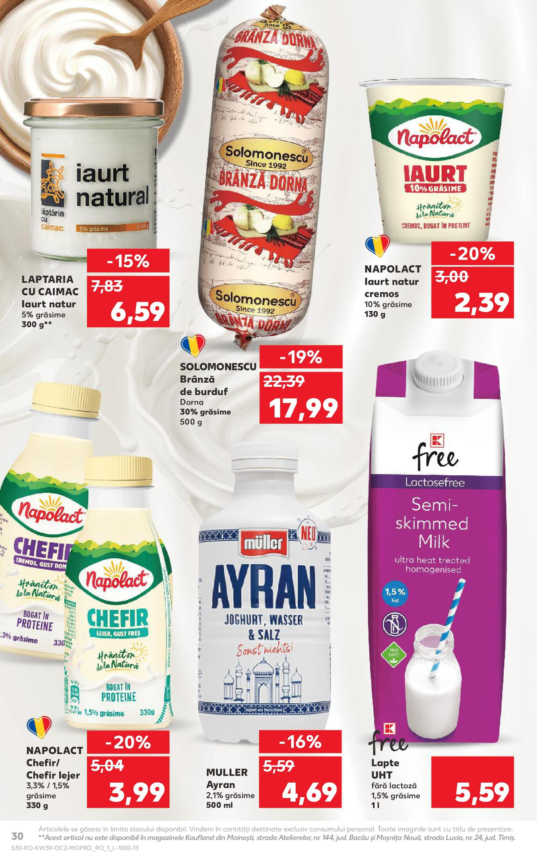 Catalog Kaufland - Bucureşti 24.09.2025 - Revista si Oferta | Pagină: 30 | Produse: Masaüstü kılıfı, Lapte, Brânză, Kefir