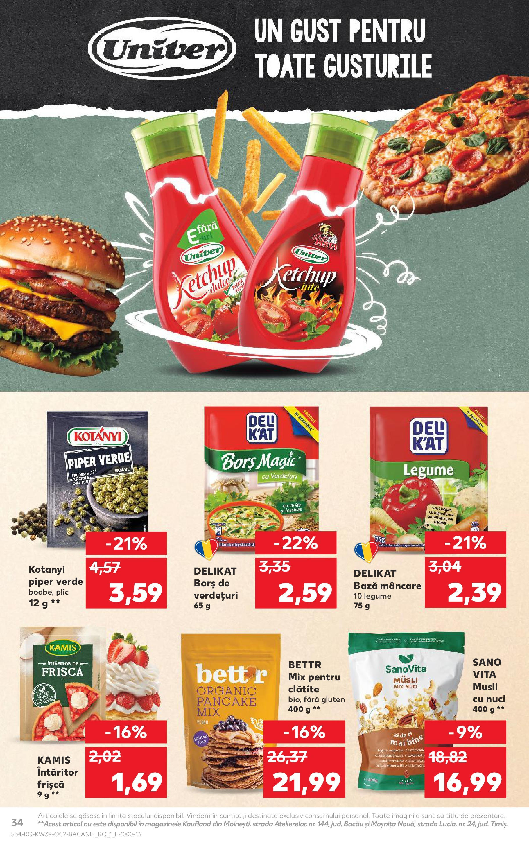 Catalog Kaufland - Bucureşti 24.09.2025 - Revista si Oferta | Pagină: 34 | Produse: Clătite, Ketchup, Nuci, Piper