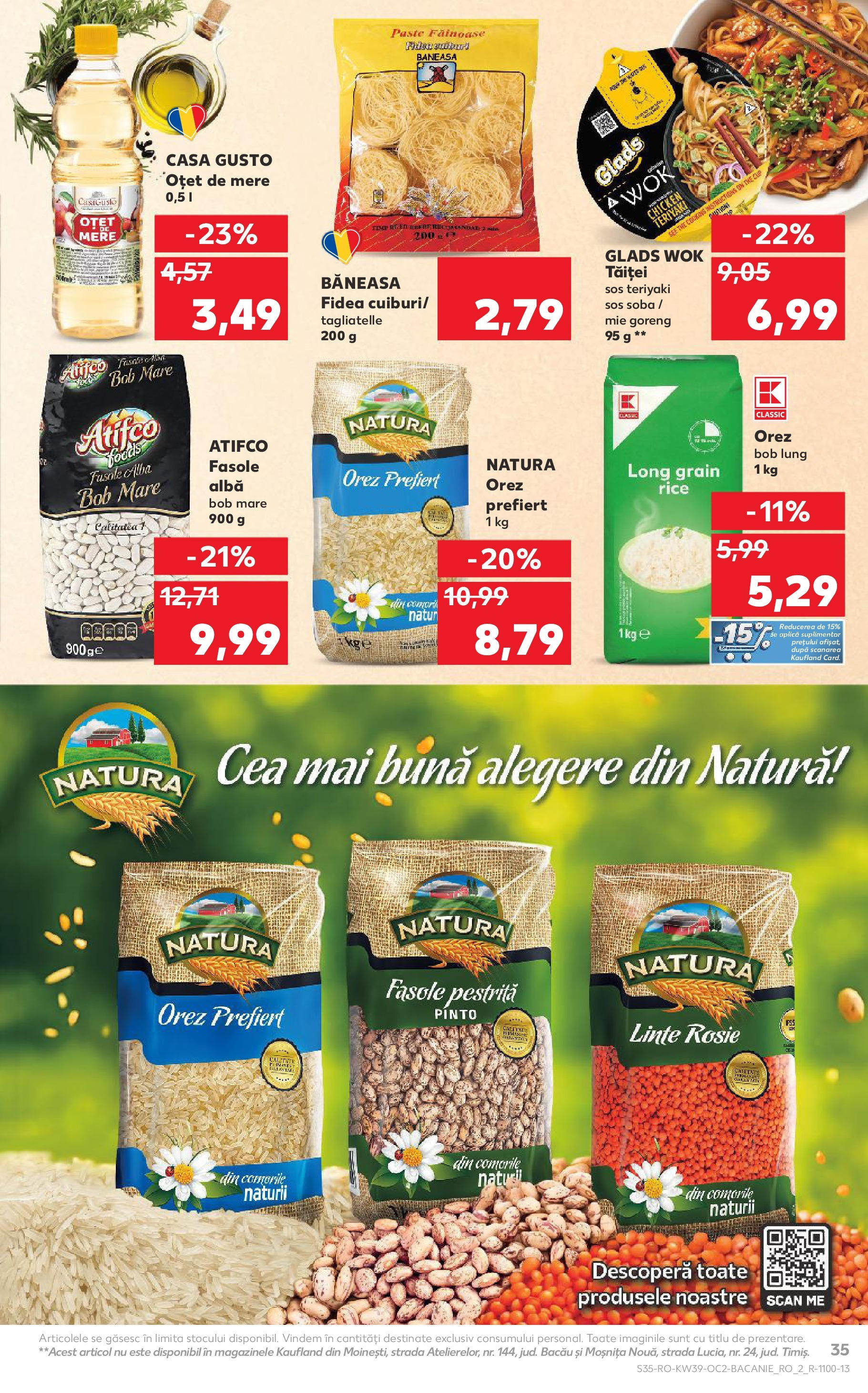 Catalog Kaufland - Codlea 24.09.2025 - Revista si Oferta | Pagină: 35 | Produse: Sobă, Oțet, Mere, Paste