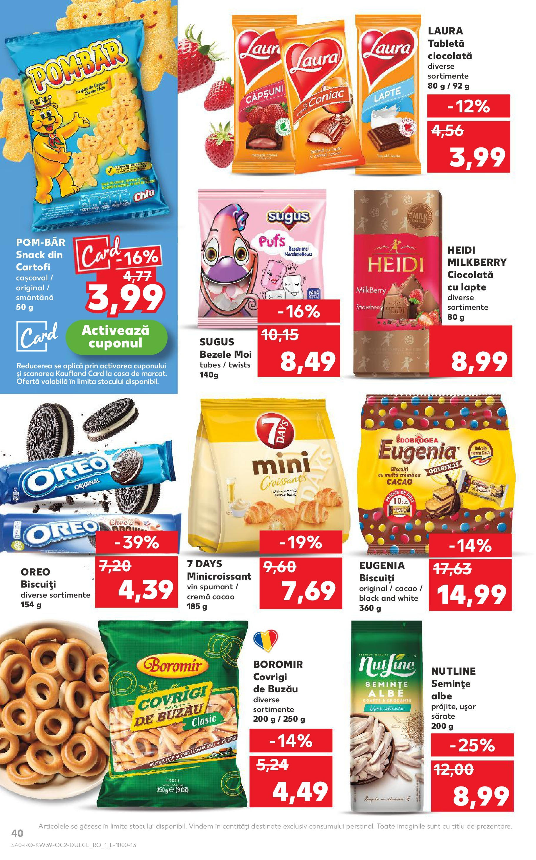 Catalog Kaufland - Bucureşti 24.09.2025 - Revista si Oferta | Pagină: 40 | Produse: Vin, Căpșuni, Cacao, Biscuiți