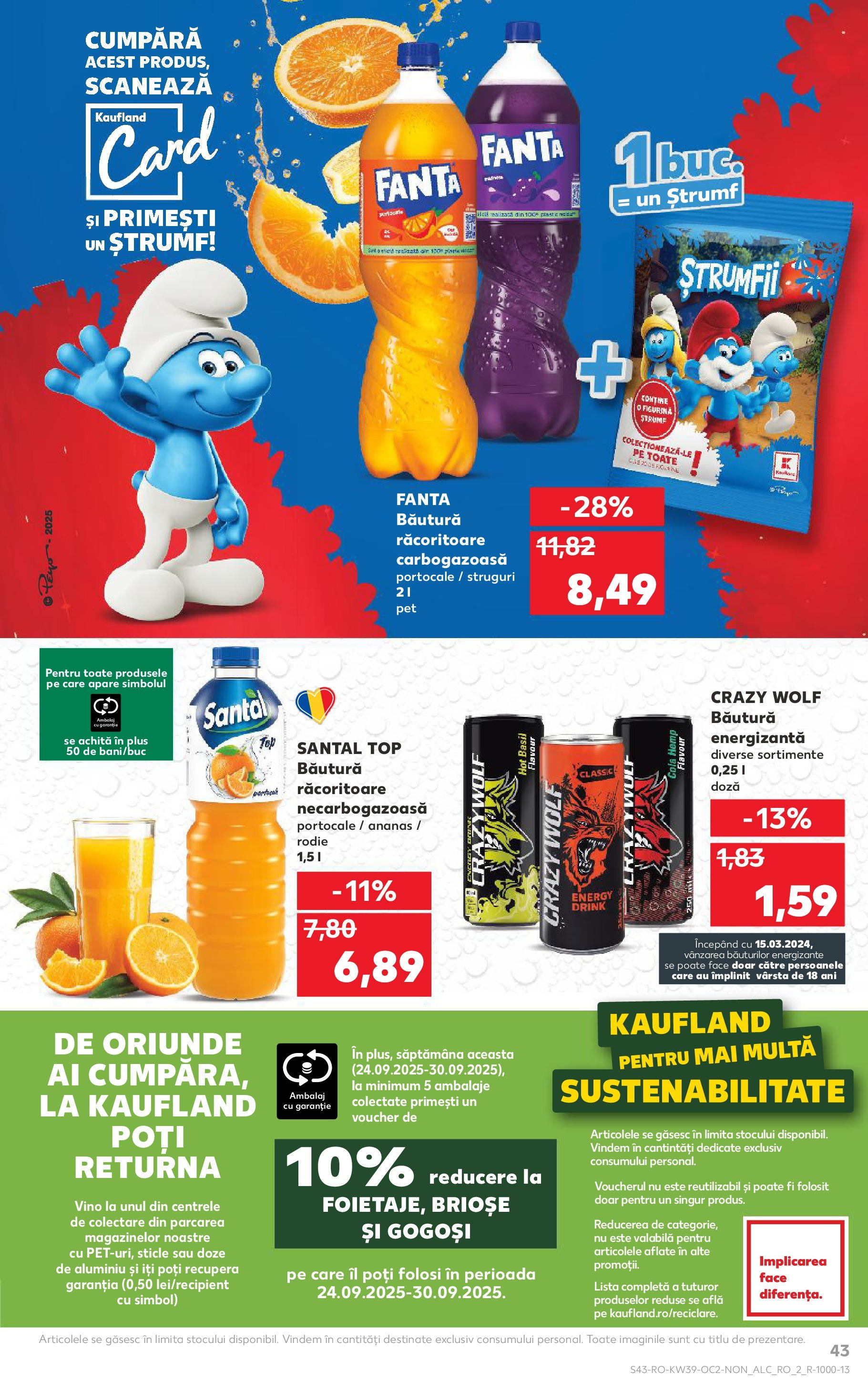 Catalog Kaufland - Bucureşti 24.09.2025 - Revista si Oferta | Pagină: 43 | Produse: Struguri, Amerikan servis, Băutură energizantă, Ananas