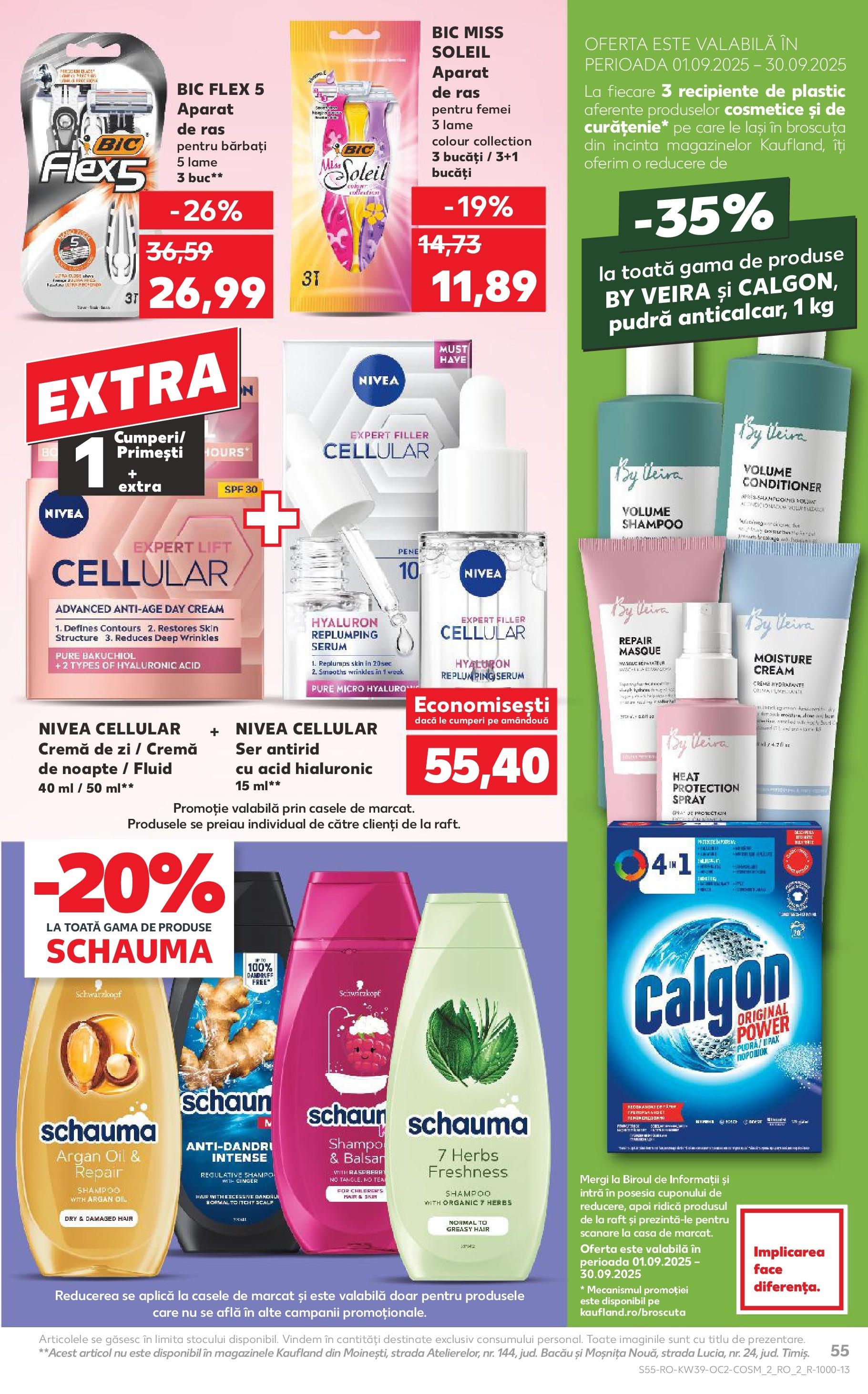 Catalog Kaufland - Bucureşti 24.09.2025 - Revista si Oferta | Pagină: 55 | Produse: Serum, Cremă de zi, Raft, Pudră