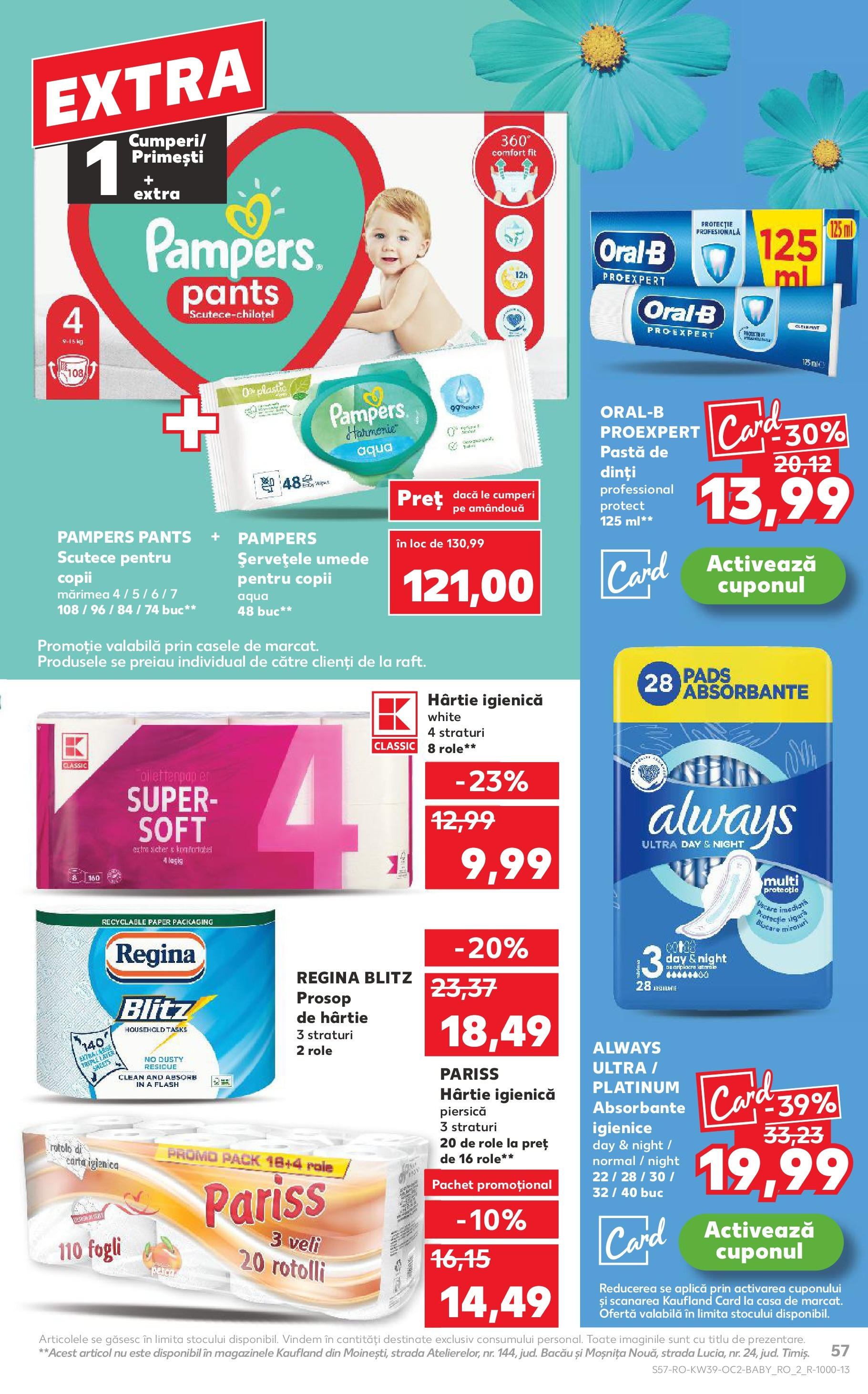 Catalog Kaufland - Bucureşti 24.09.2025 - Revista si Oferta | Pagină: 57 | Produse: Piersică, Pomelo, Șervețele umede, Scutece