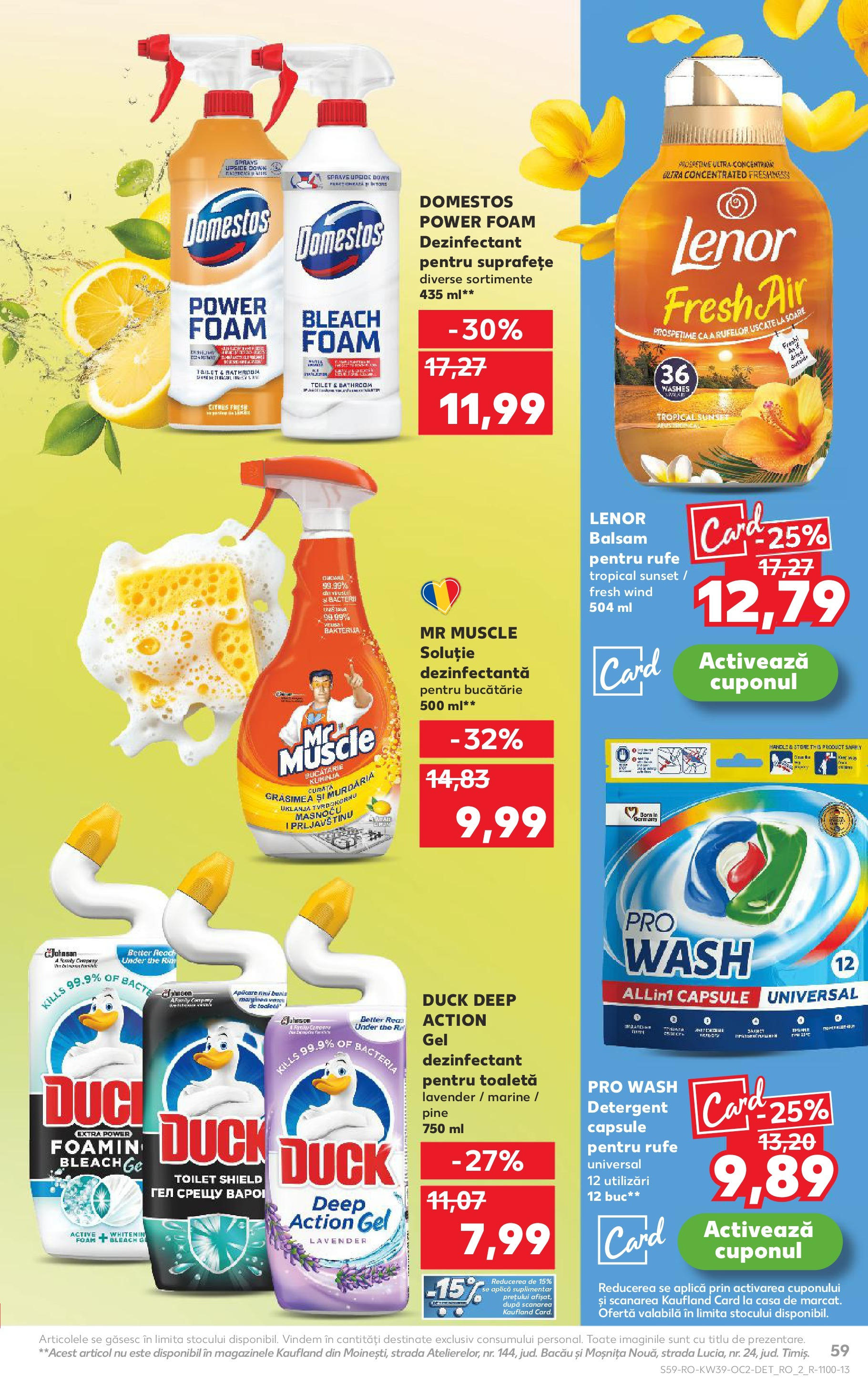 Catalog Kaufland - Codlea 24.09.2025 - Revista si Oferta | Pagină: 59 | Produse: Bucătărie, Toaletă, Balsam, Detergent