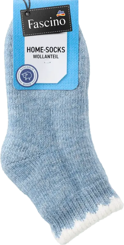 Fascino Socken mit Wolle & kurzem Schaft blau Gr. 39-42