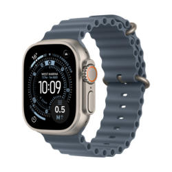 Смарт часовник APPLE WATCH ULTRA 3 CELL NATURAL TITANIUM BLUE OCEAN BAND MEWH4 49 MM, GPS, WLAN, ПУЛСОМЕР, SPO2