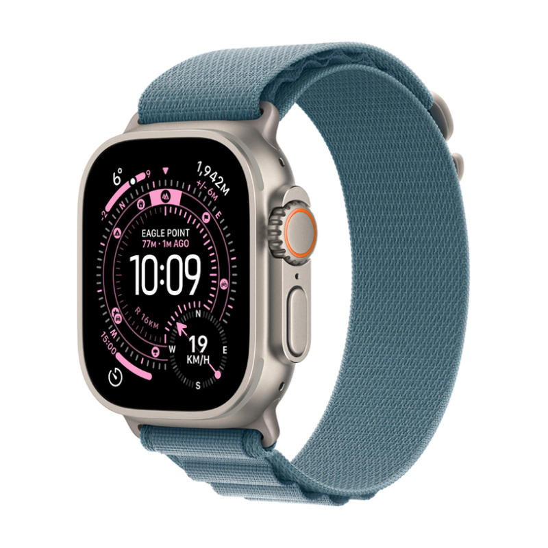 Смарт часовник APPLE WATCH ULTRA 3 CELL NATURAL TITANIUM BLUE ALPINE LOOP/L MEWP4 49 MM, GPS, WLAN, ПУЛСОМЕР, SPO2