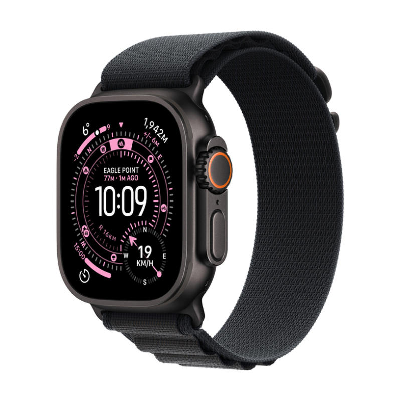 Смарт часовник APPLE WATCH ULTRA 3 CELL BLACK TITANIUM BLACK ALPINE LOOP/L MF0X4 49 MM, GPS, WLAN, ПУЛСОМЕР, SPO2
