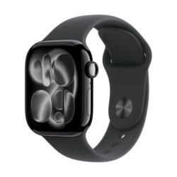 Смарт часовник APPLE WATCH S11 JET BLACK ALUMIN CASE BLACK SPORT BAND M/L MEQU4 42 MM, GPS, WLAN, ПУЛСОМЕР, SPO2
