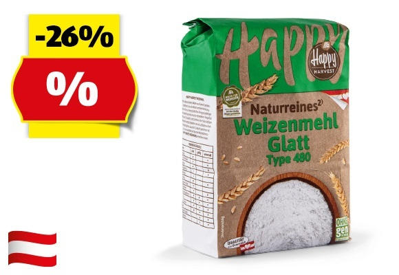 HAPPY HARVEST Weizenmehl glatt, 1 kg