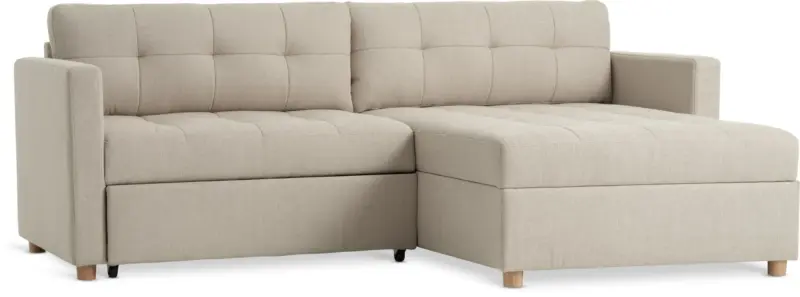 JYSK Разтегателен диван с разширение TEGLHUSE бежов текстил