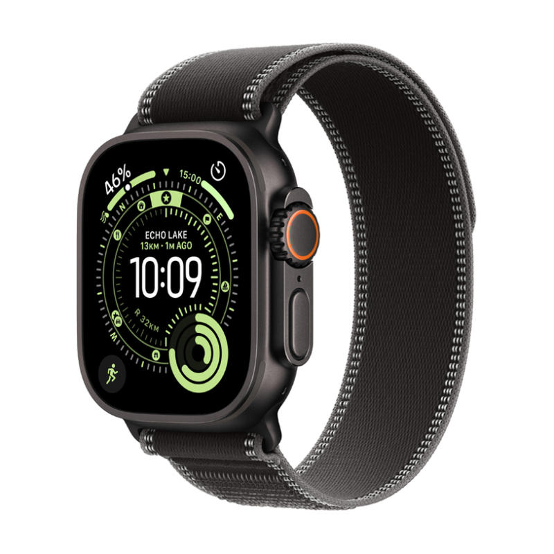 Смарт часовник APPLE WATCH ULTRA 3 CELL BLACK TITANIUM CHARCOAL TRAIL LOOM M/L MF1H4 49 MM, GPS, WLAN, ПУЛСОМЕР, SPO2