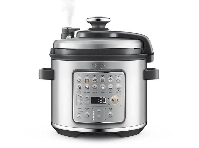 Sage the Fast Slow GO™ Multifunktionskocher Multi-Cooker Brushed Stainless Steel (Rührschüsselkapazität: 6 l, 1100 Watt)