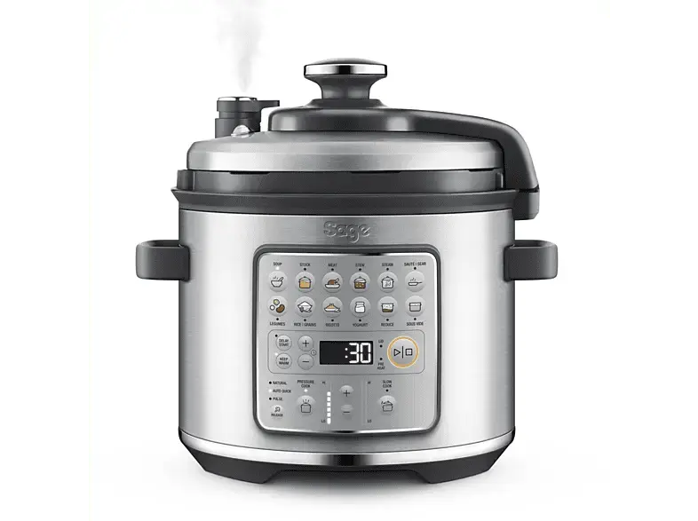 Sage the Fast Slow GO™ Multifunktionskocher Multi-Cooker Brushed Stainless Steel (Rührschüsselkapazität: 6 l, 1100 Watt)