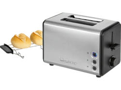 Clatronic TA 3620 Toaster (Schwarz/Inox, 850 Watt, Schlitze: 2)