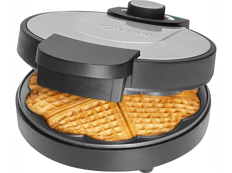 Bomann WA 1365 CB Waffeleisen, Silber/ Schwarz, 1000 Watt