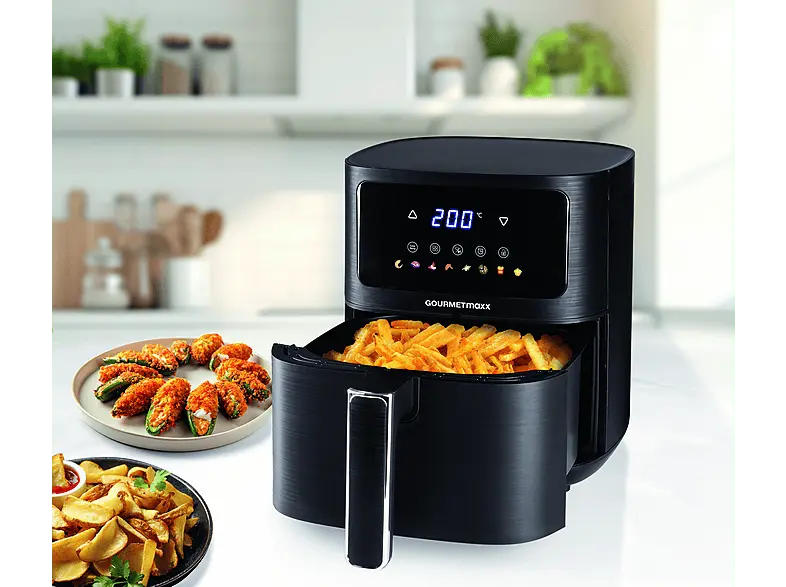 Gourmetmaxx 16394 Heißluftfritteuse 4,5 l, Schwarz