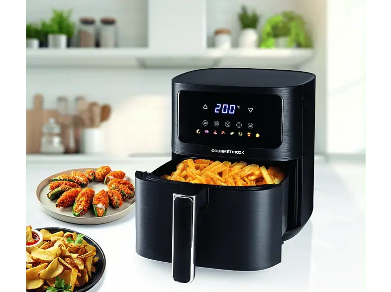 Gourmetmaxx 16394 Heißluftfritteuse 4,5 l, Schwarz