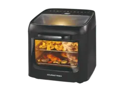Gourmetmaxx 16409 Heißluftfritteuse mit Panoramadach 1,2 l, Schwarz