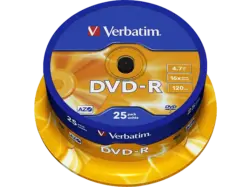 VERBatIM Rohlinge DVD-R 4.7 GB 16x, 25er Spindel printable (43538); DVD-R Rohlinge