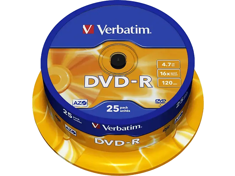 VERBatIM Rohlinge DVD-R 4.7 GB 16x, 25er Spindel printable (43538); DVD-R Rohlinge