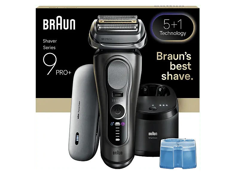 Braun 9675CC Rasierer + PowerCase (Akkubetrieb, Grau, Vibrierende Scherfolien)