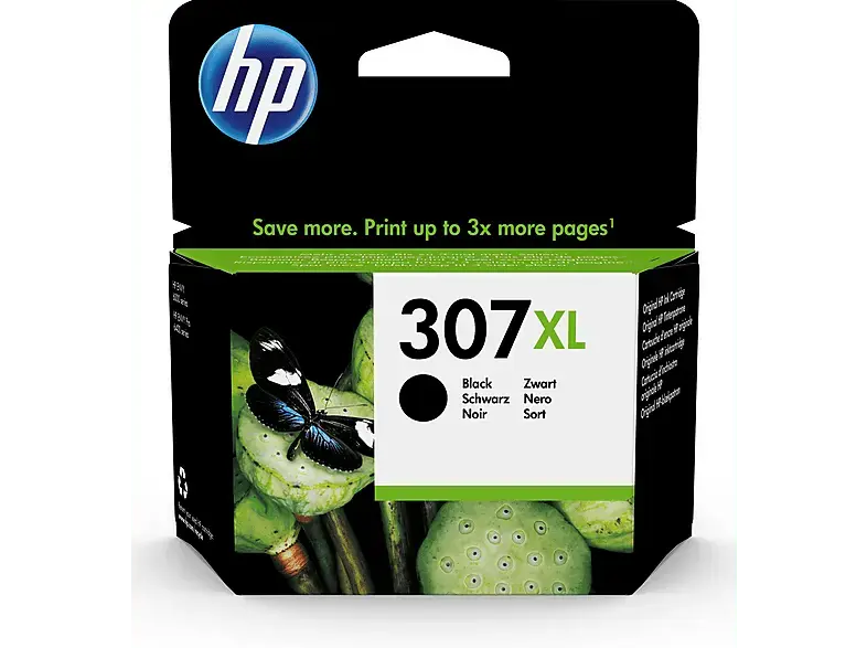 HP Druckkopf mit Tinte 307XL, Schwarz (3YM64AE); Original