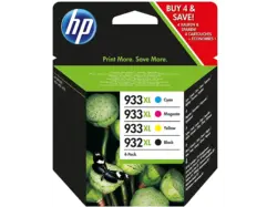 HP 932/933, schwarz/farbig; Tinte auf Pigmentbasis