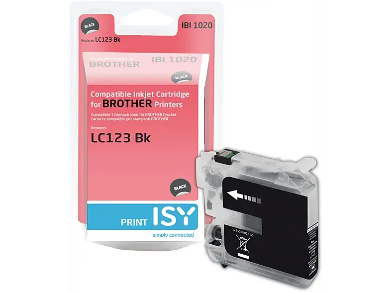 ISY Tintenpatrone IBI-1020 Brother LC-123, schwarz