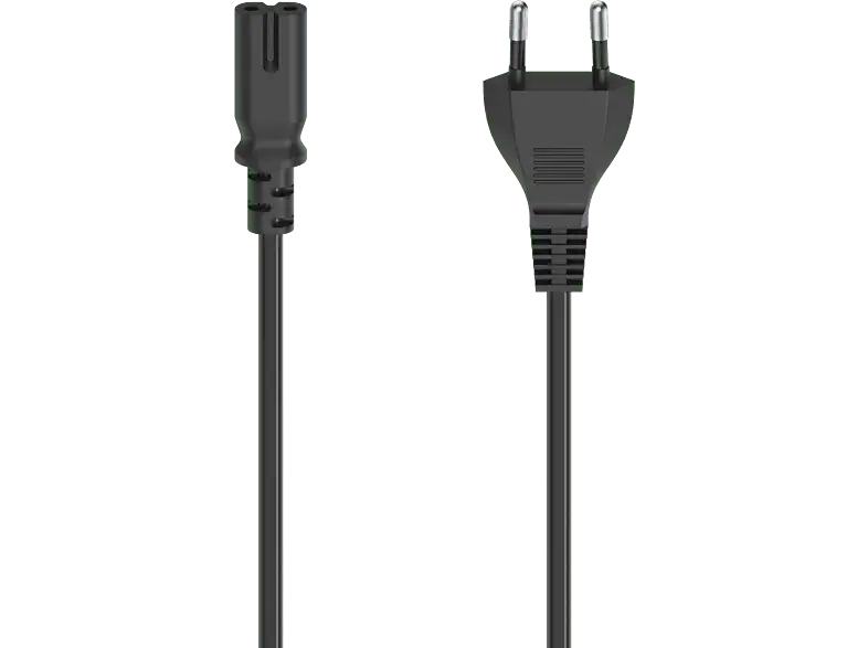 Hama 200732 Netzkabel, Euro-Stecker - 2-pol.-Kupplung (Doppelnut), 1,5 m
