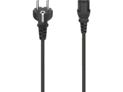 HAMA 200737 Netzkabel, Schutzkontakt-Stecker - 3-pol.-Kaltgerätezuleitung, 1,5 m, Schw.