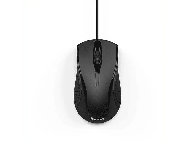 HAMA 182602 Optische 3-Tasten-Maus "MC-200", kabelgebunden, Schwarz