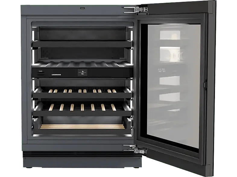 LIEBherR UWgbi 3682 Vinidor Selection Unterbaufähiger Weinschrank zur Weintemperierung (95,3 l, 83 kWh, EEK: E, Schwarz, Anzahl Flaschen: 32)